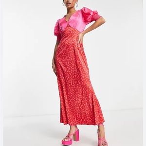 ASOS pink maxi dress size 10. Worn once!